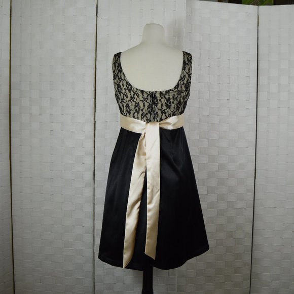 Byer California Black Lace/Satin Skirt Dress, sz 5 - Picture 2 of 4